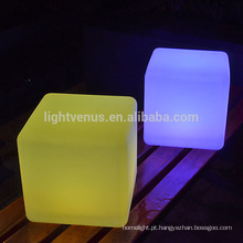 móveis CE impermeável cubo led iluminação decoração jardim sem fio cor mudando Praça conduziu cadeira cubo luz para festa